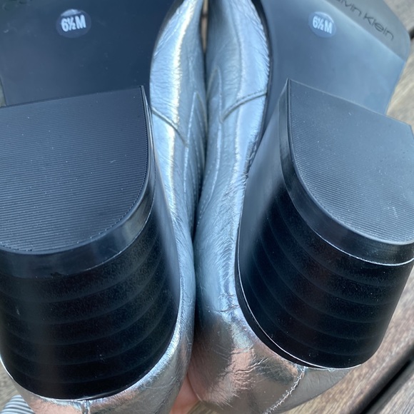 Calvin Klein New Silver Booties Cowboy Boots Western Women Size 6.5M Pointed Toe - Picture 7 of 11